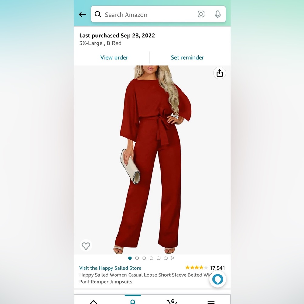 Red jump suit. Absolutely perfect just too big for me